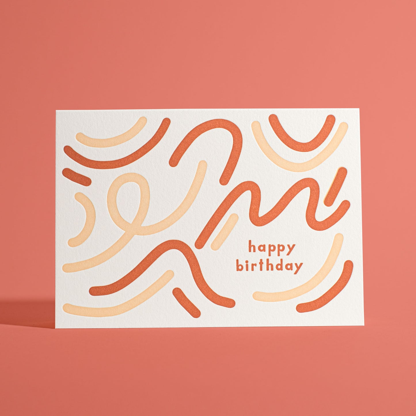 Happy Birthday Squiggle Letterpress Greeting Card