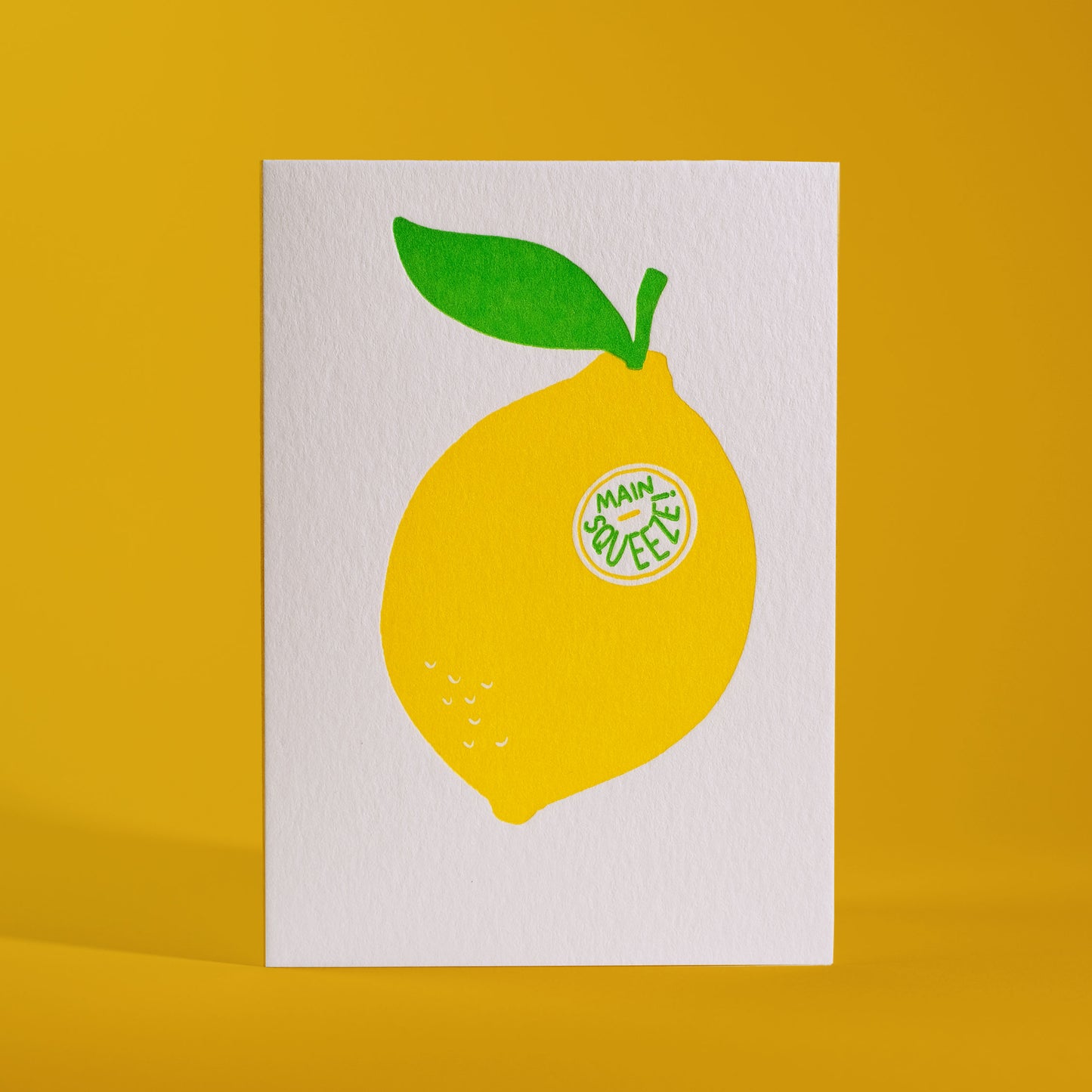 My Main Squeeze Lemon Letterpress Greeting Card