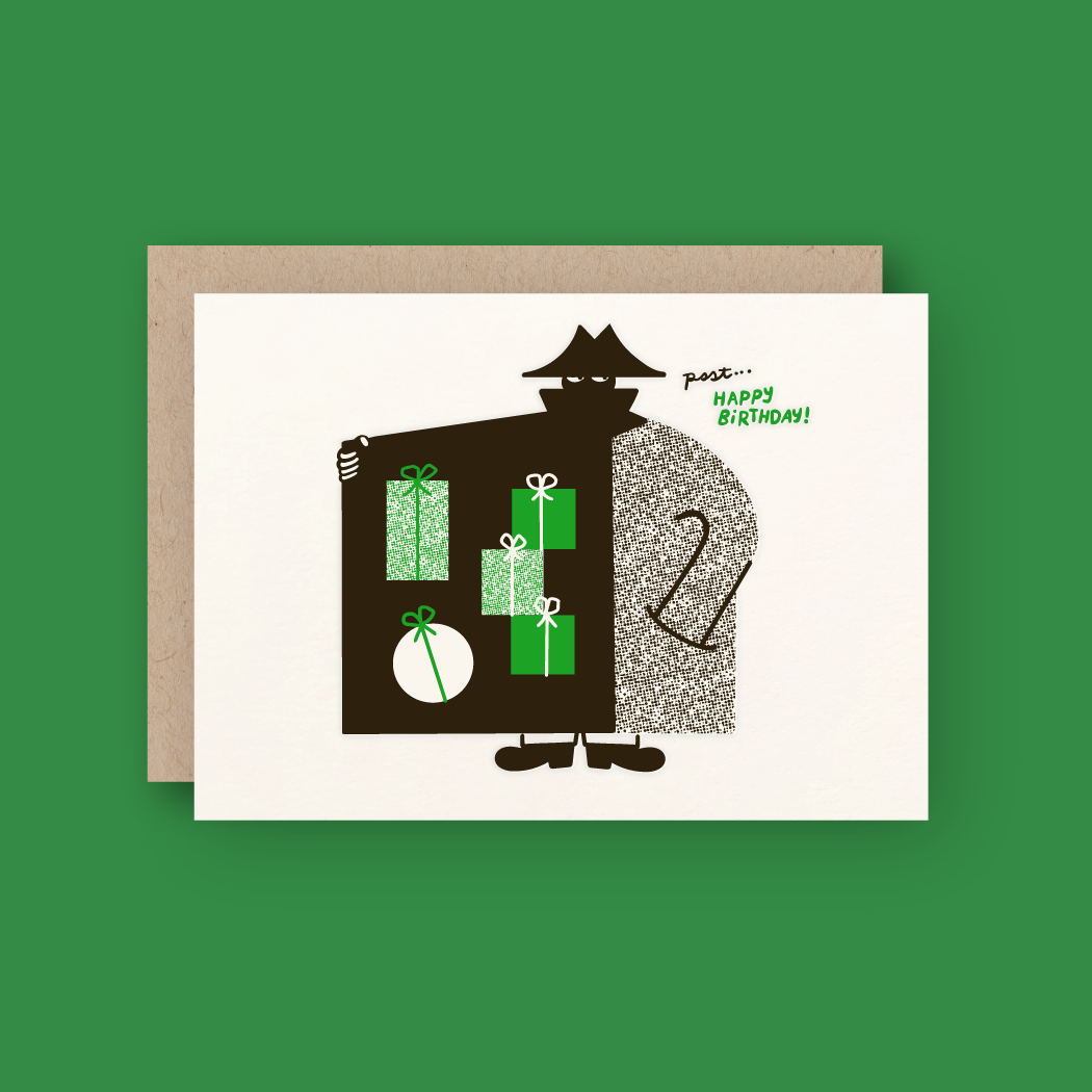 Psst.. Happy Birthday! Letterpress Greeting Card