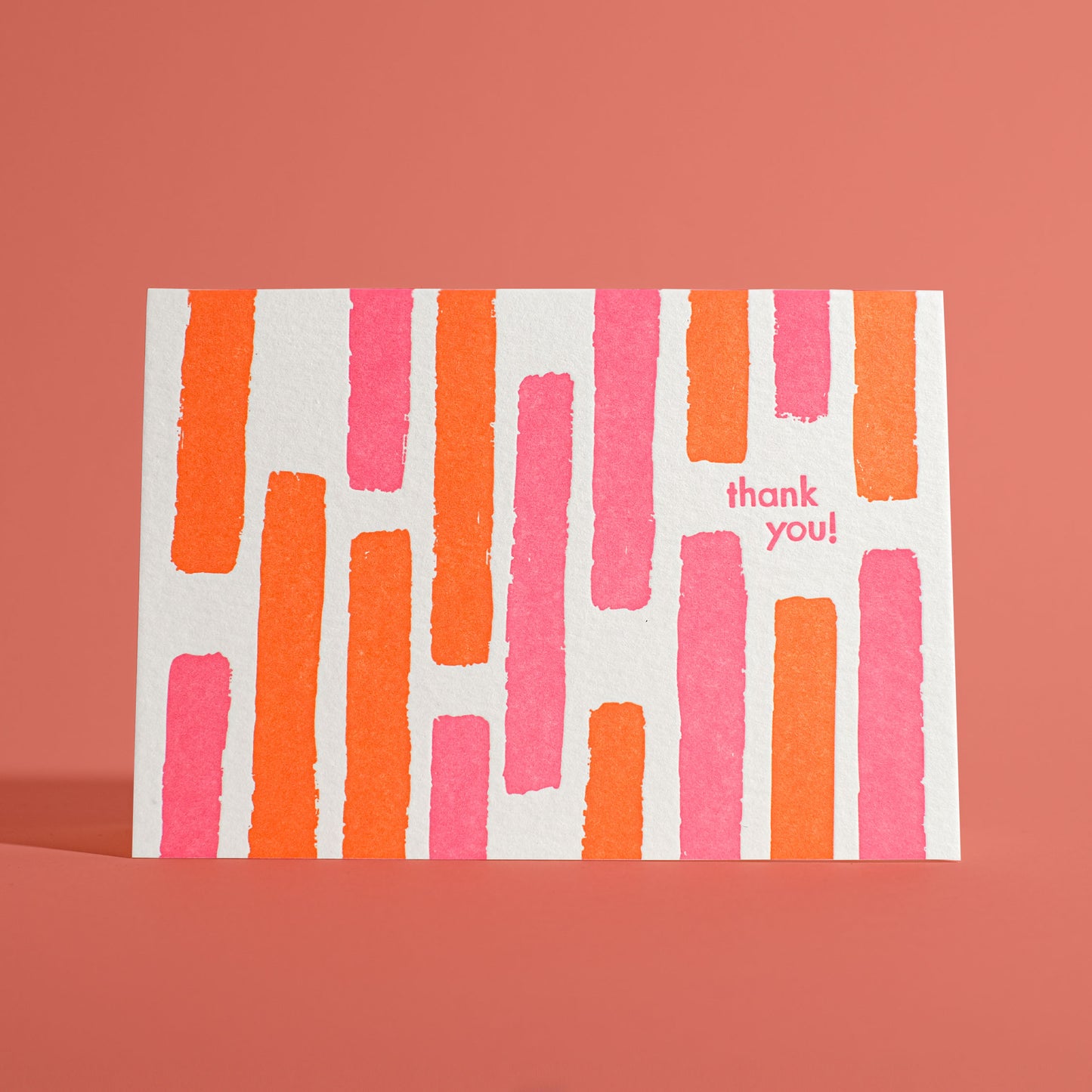 Striped Thank You Letterpress Greeting Card