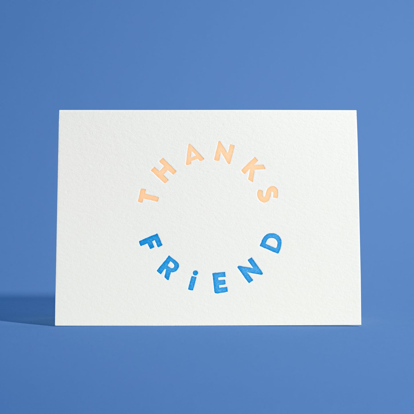 Thanks Friend Letterpress Greeting Card