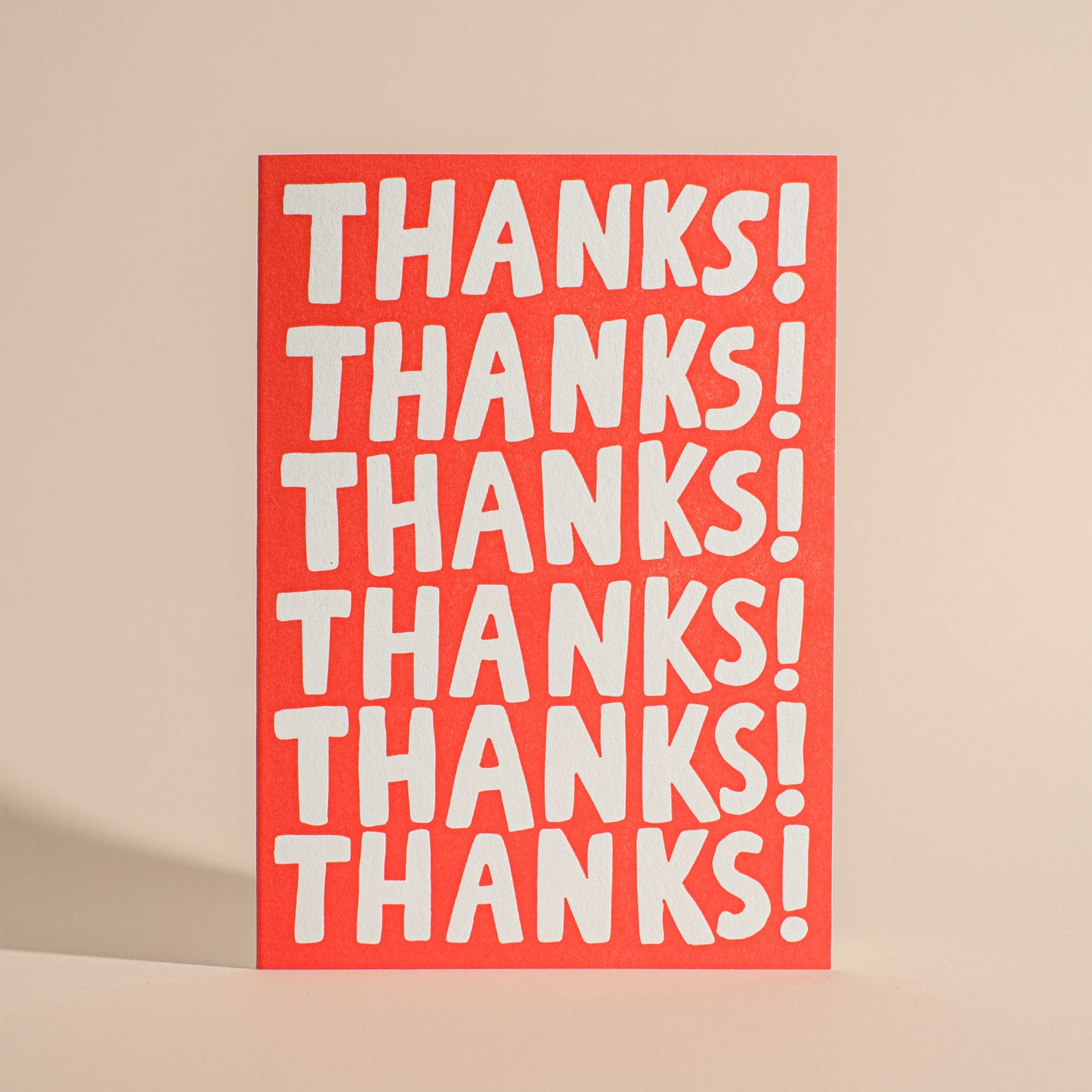 Thanks! Thanks! Thanks! Letterpress Greeting Card