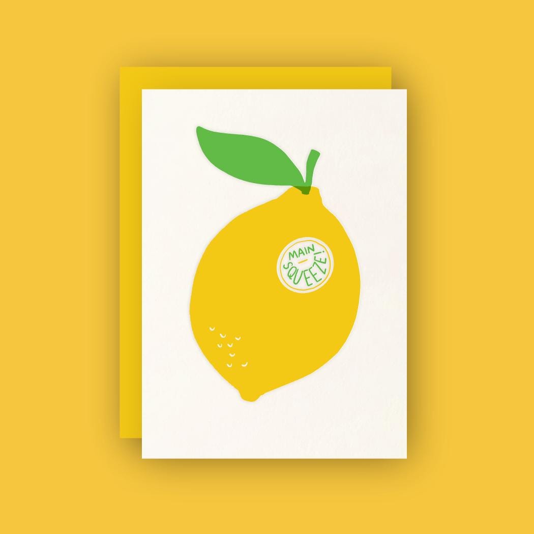 My Main Squeeze Lemon Letterpress Greeting Card
