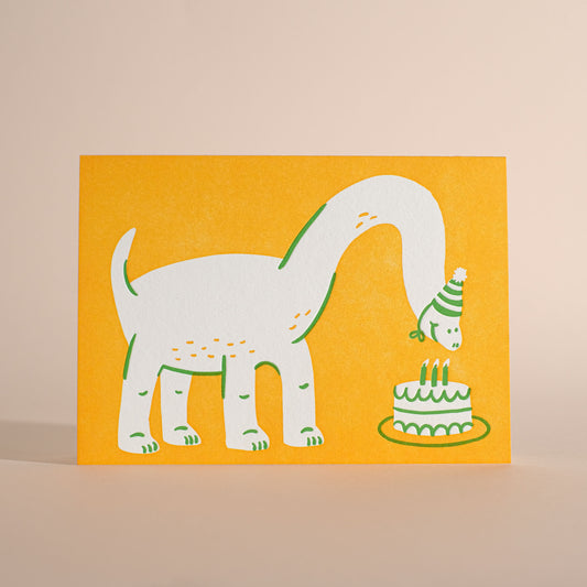 Birthday Dinosaur Letterpress Greeting Card