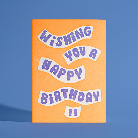 Wishing You a Happy Birthday Letterpress Greeting Card