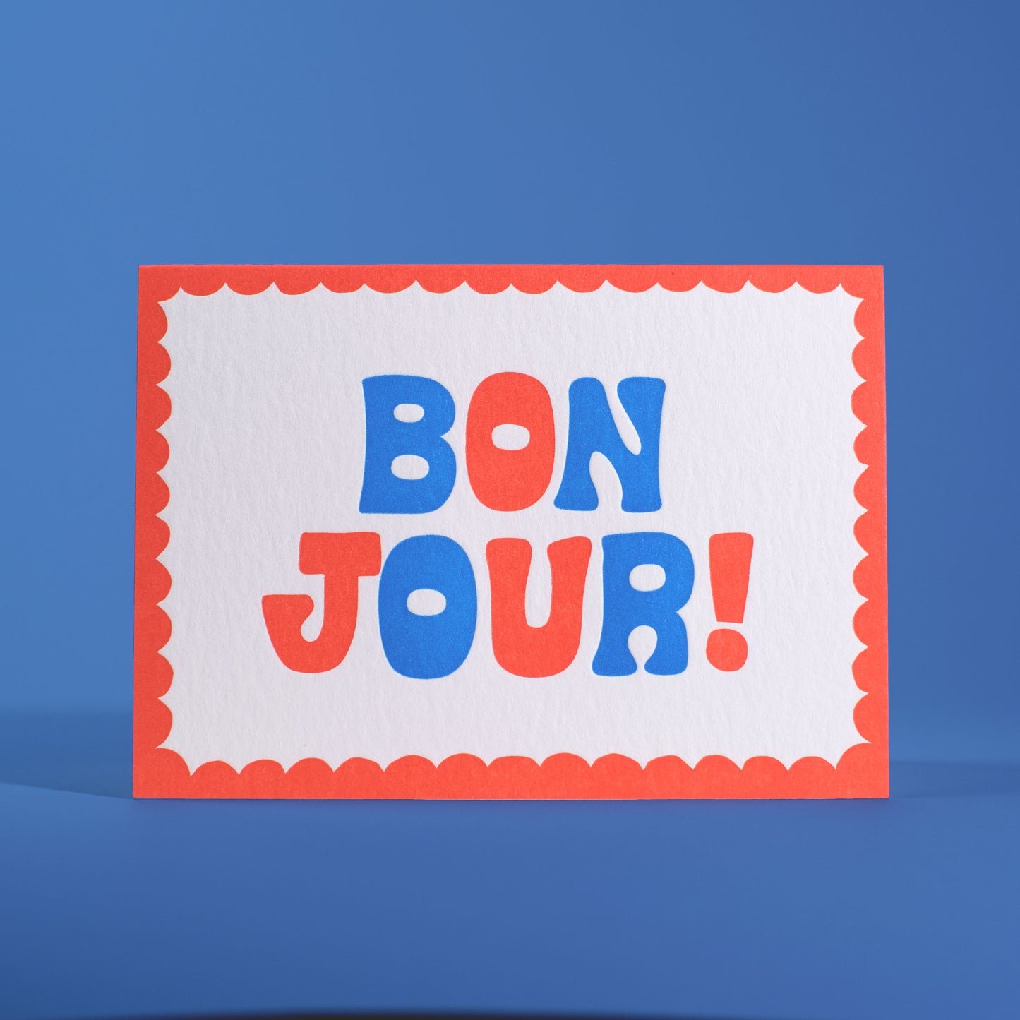 Bon Jour Letterpress Greeting Card