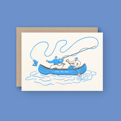 Fly Fishing Father's Day Letterpress Greeting Card