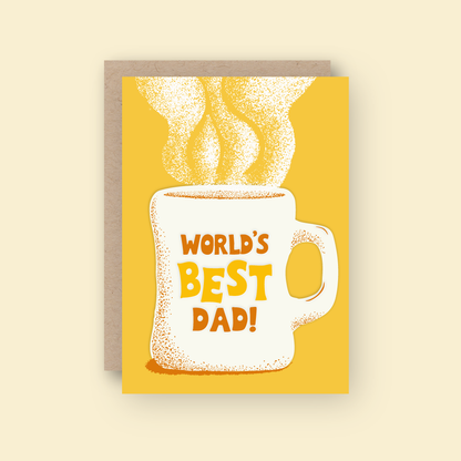 World's Best Dad Letterpress Greeting Card