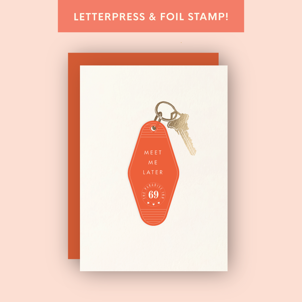 Meet Me Later? Letterpress and Gold Foil Greeting Card
