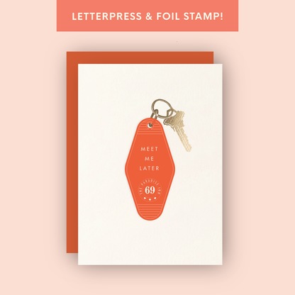 Meet Me Later? Letterpress and Gold Foil Greeting Card