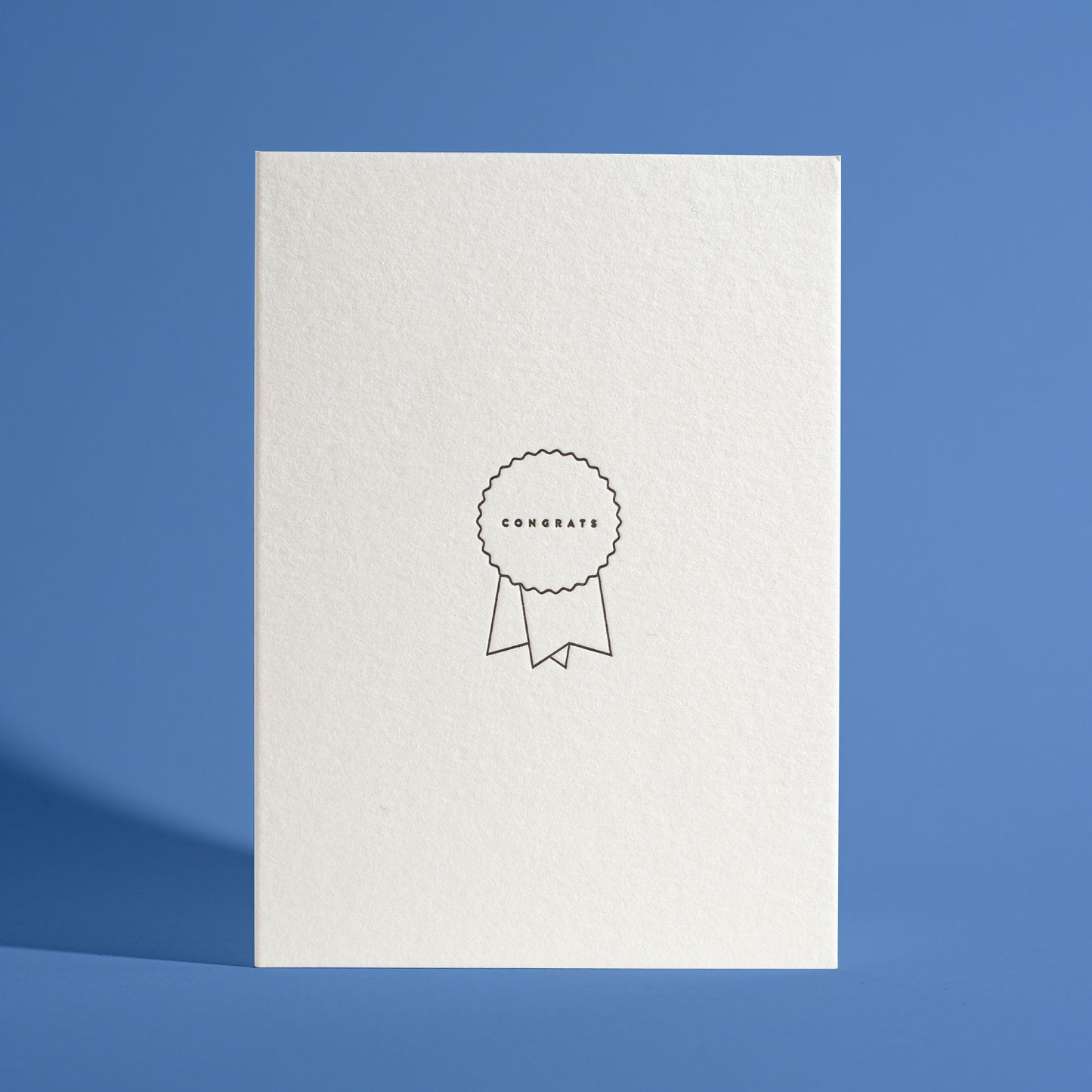 Congrats Ribbon Icon Letterpress Greeting Card