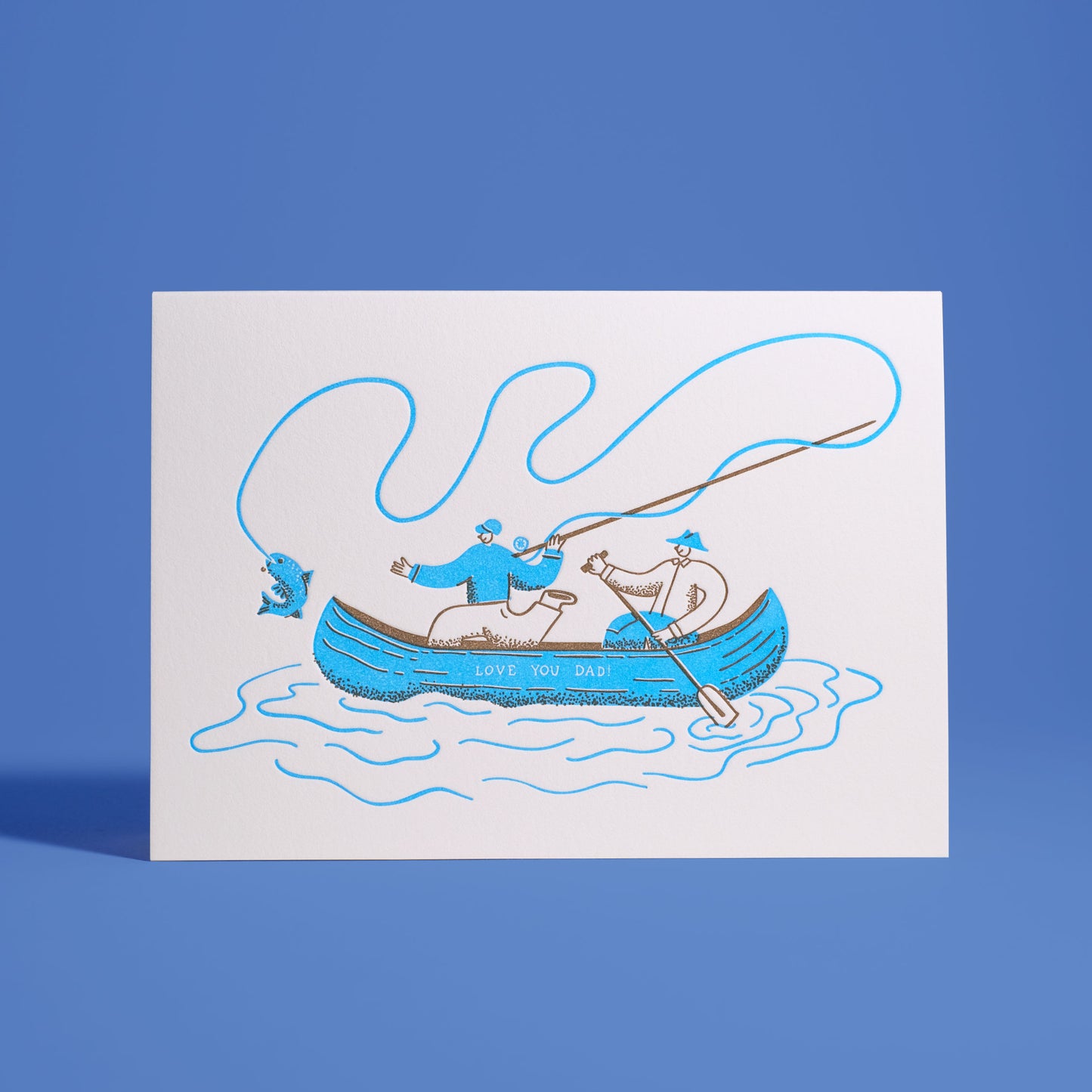 Fly Fishing Father's Day Letterpress Greeting Card
