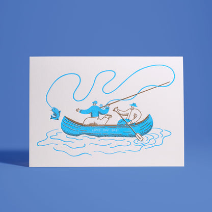 Fly Fishing Father's Day Letterpress Greeting Card