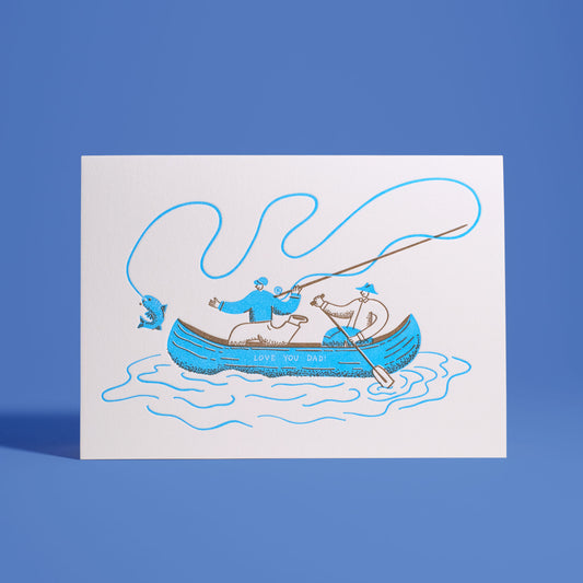 Fly Fishing Father's Day Letterpress Greeting Card