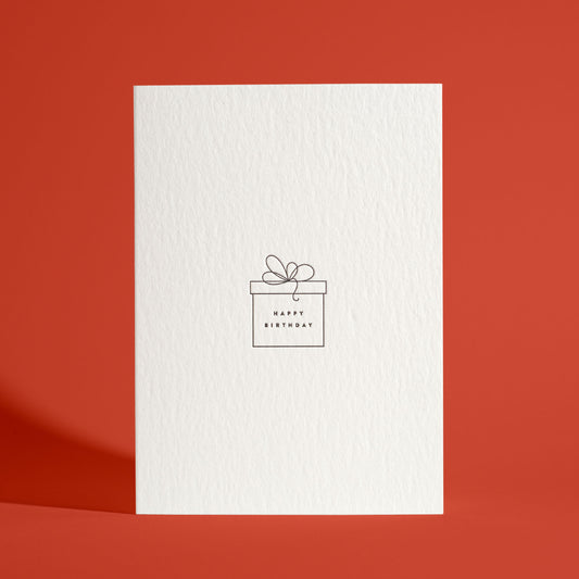 Happy Birthday Present Icon Letterpress Greeting Card