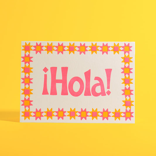 Hola Letterpress Greeting Card