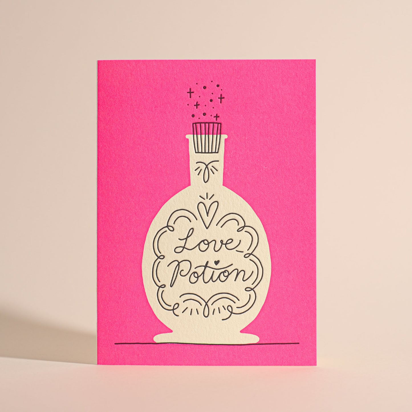 Neon Love Potion Letterpress Greeting Card