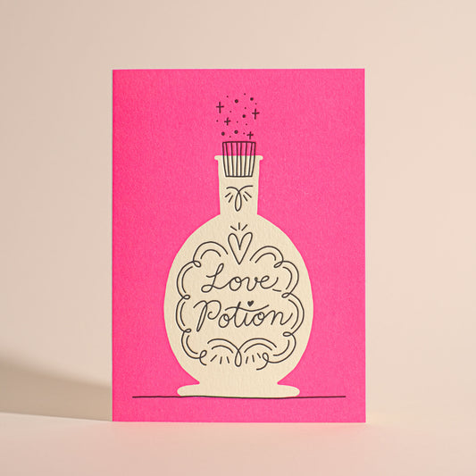 Neon Love Potion Letterpress Greeting Card