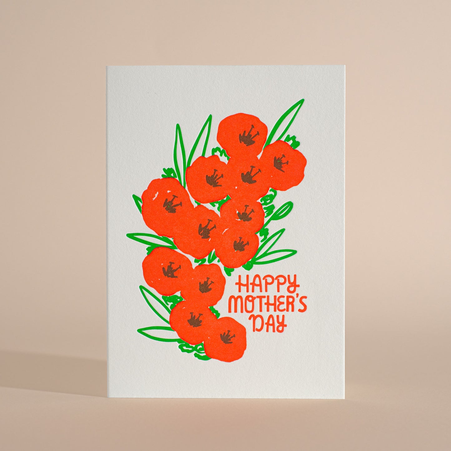 Happy Mother's Day Tulip Letterpress Greeting Card