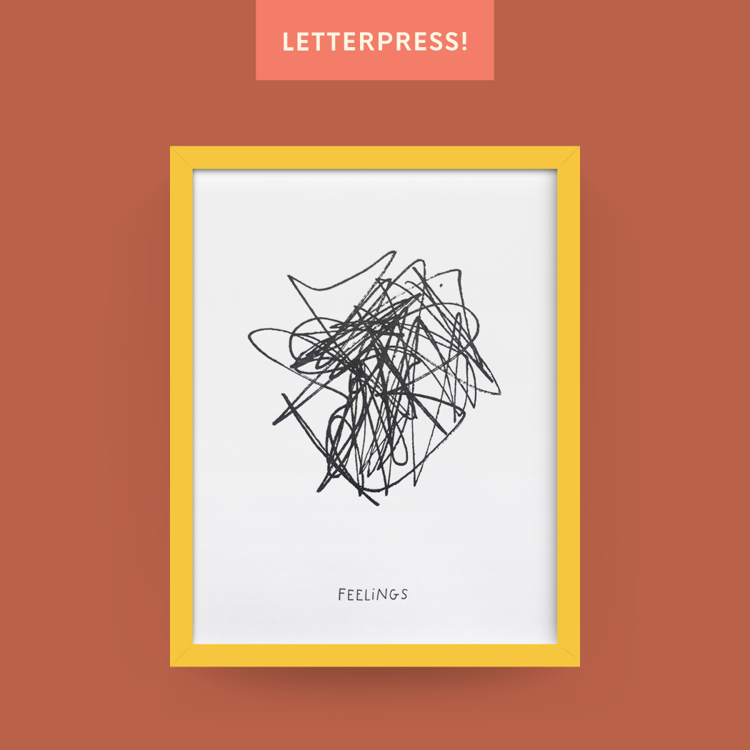 Feelings Letterpress 8x 10" Art Print