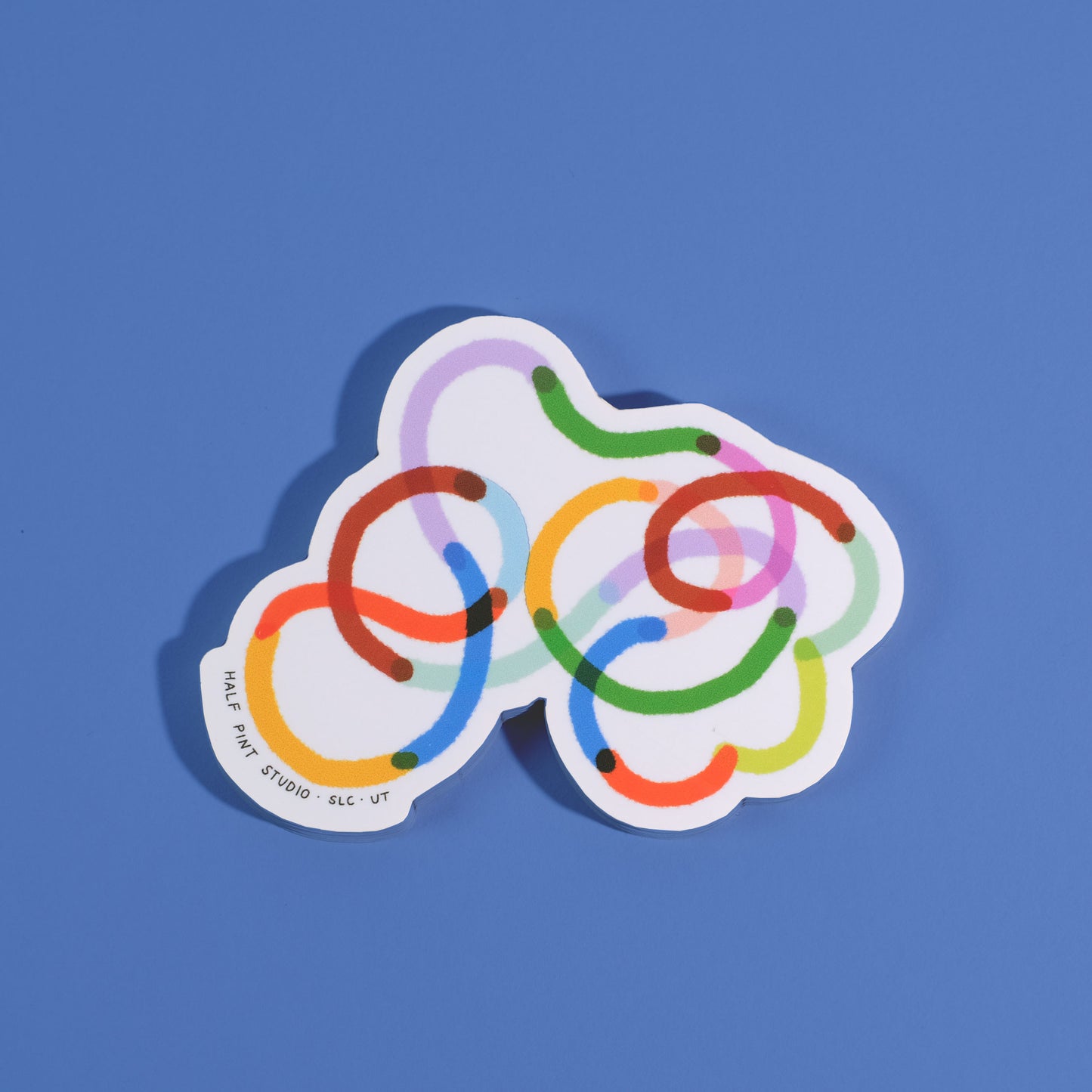 Rainbow Squiggles Vinyl Sticker
