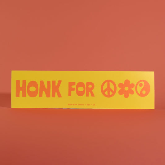 Honk for Peace Love and Balance Bumper Sticker