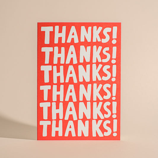 Thanks! Thanks! Thanks! Letterpress Greeting Card