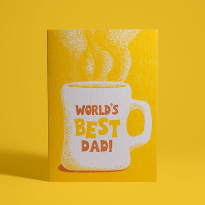 World's Best Dad Letterpress Greeting Card