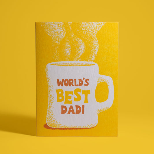 World's Best Dad Letterpress Greeting Card