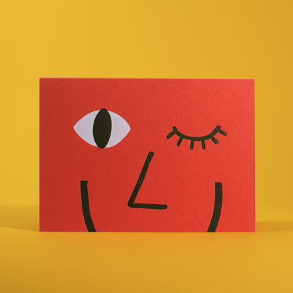 Wink Letterpress Greeting Card
