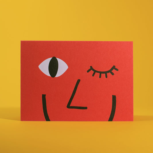 Wink Letterpress Greeting Card